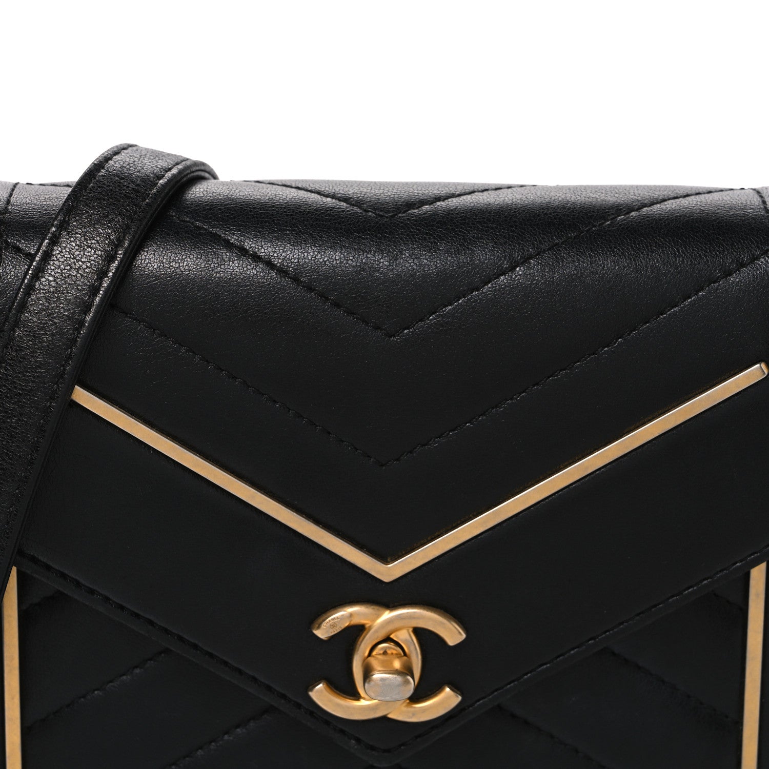 Chanel Lambskin Reversed Chevron Quilted Flap Black 8 of 11