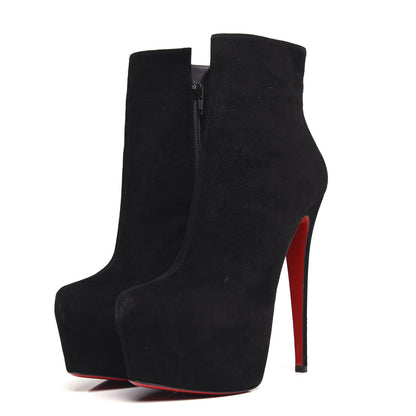 Christian Louboutin Suede Daf Booty 160 Ankle Boots 39 Black 3 of 9