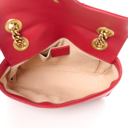 Gucci Calfskin Matelasse Mini GG Marmont Shoulder Bag Hibiscus Red 5 of 11