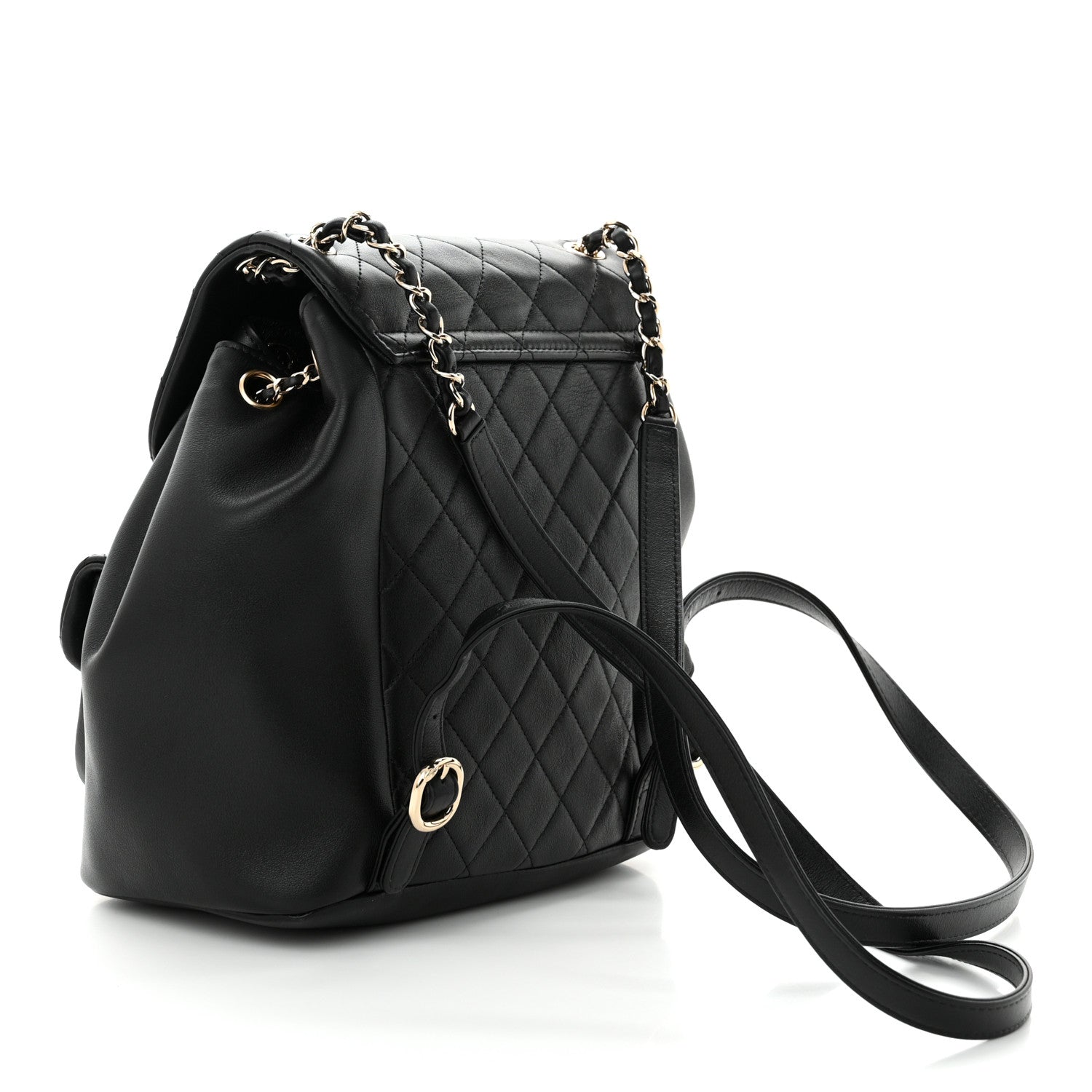 Chanel Lambskin Quilted Large Duma Drawstring Backpack Black 3 of 11