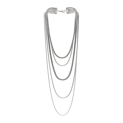 John Hardy Sterling Silver Classic Chain Multi Row Necklace 3 of 6
