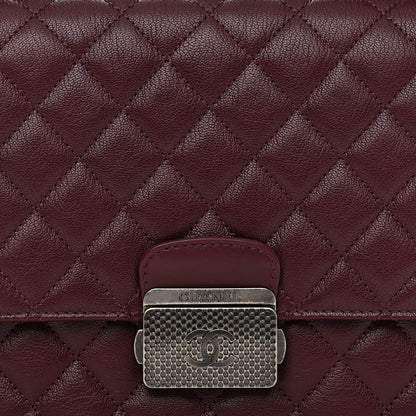 Chanel Goatskin Quilted Large CC University Top Handle Flap Burgundy 10 of 10