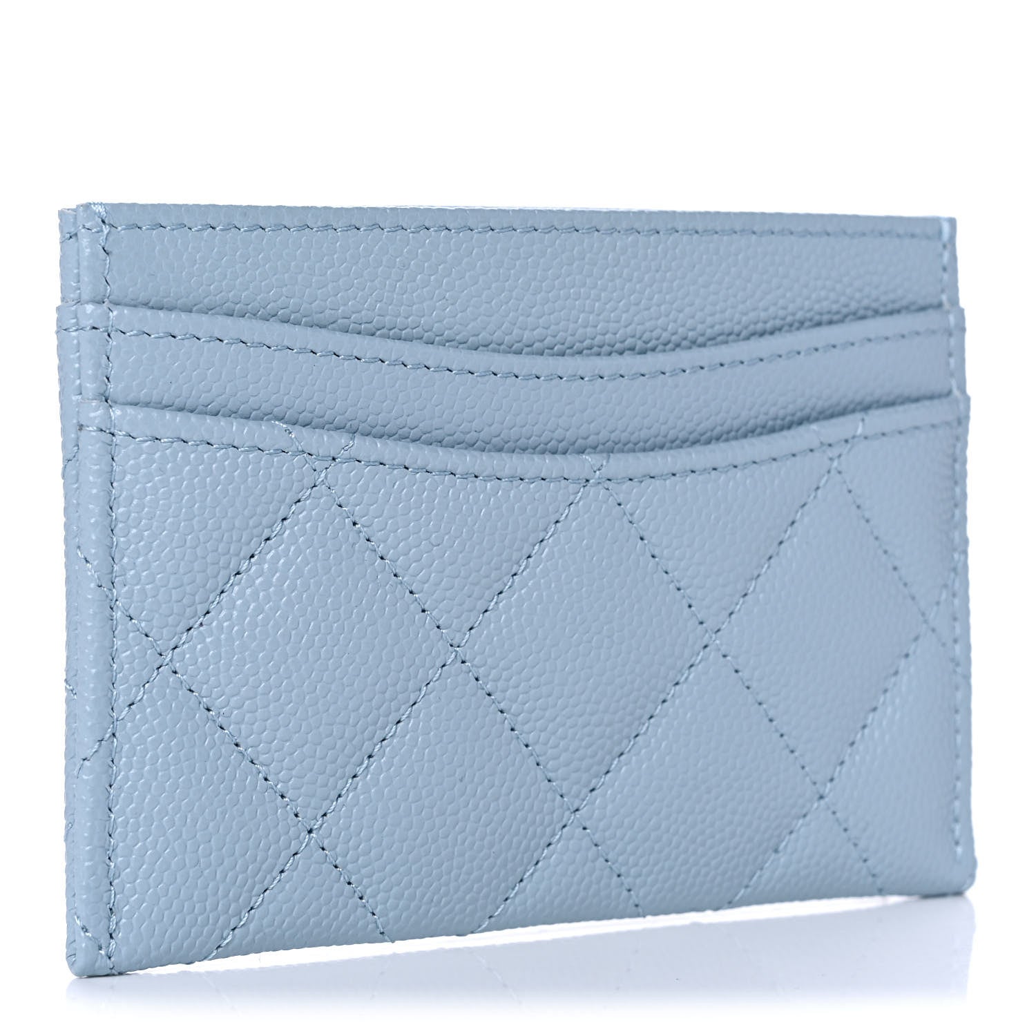Chanel Caviar Quilted Card Holder Light Blue 3 of 10