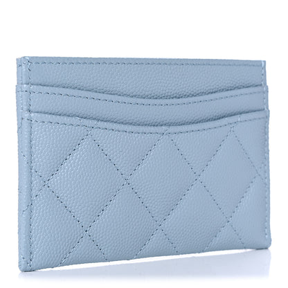 Chanel Caviar Quilted Card Holder Light Blue 3 of 10