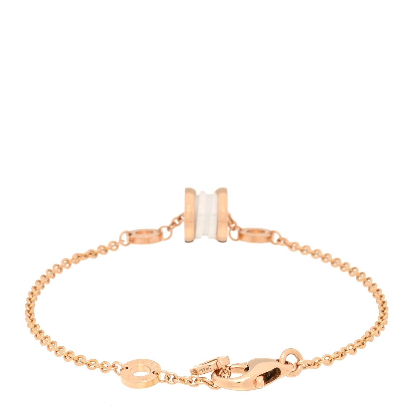 18K Rose Gold White Ceramic B.Zero1 Bracelet ML