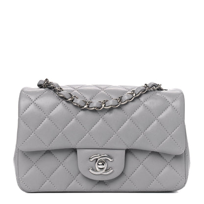 Chanel Lambskin Quilted Mini Rectangular Flap Grey 1 of 4