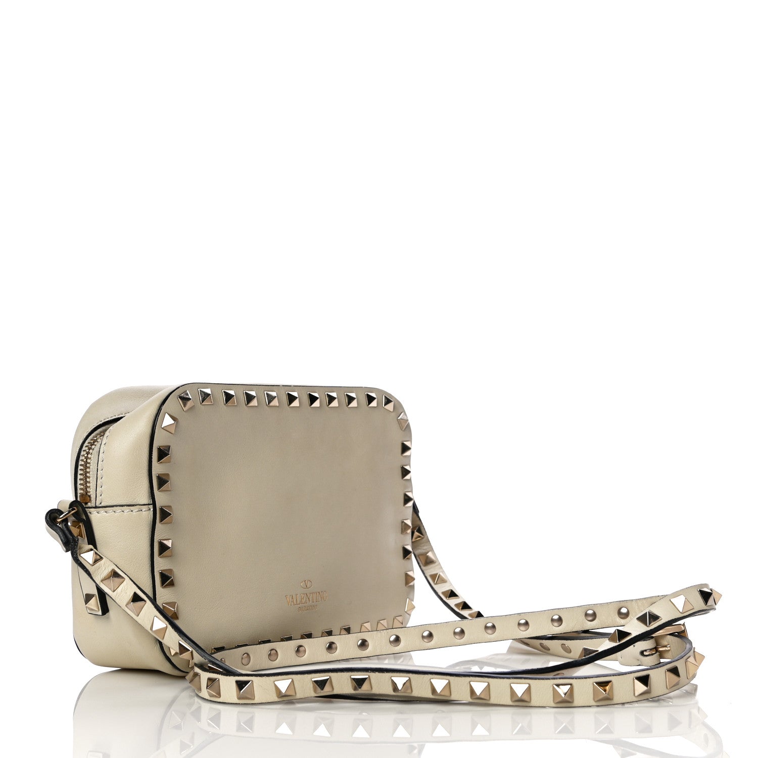 Valentino Garavani Vitello Rockstud Camera Crossbody Bag Ivory 3 of 16