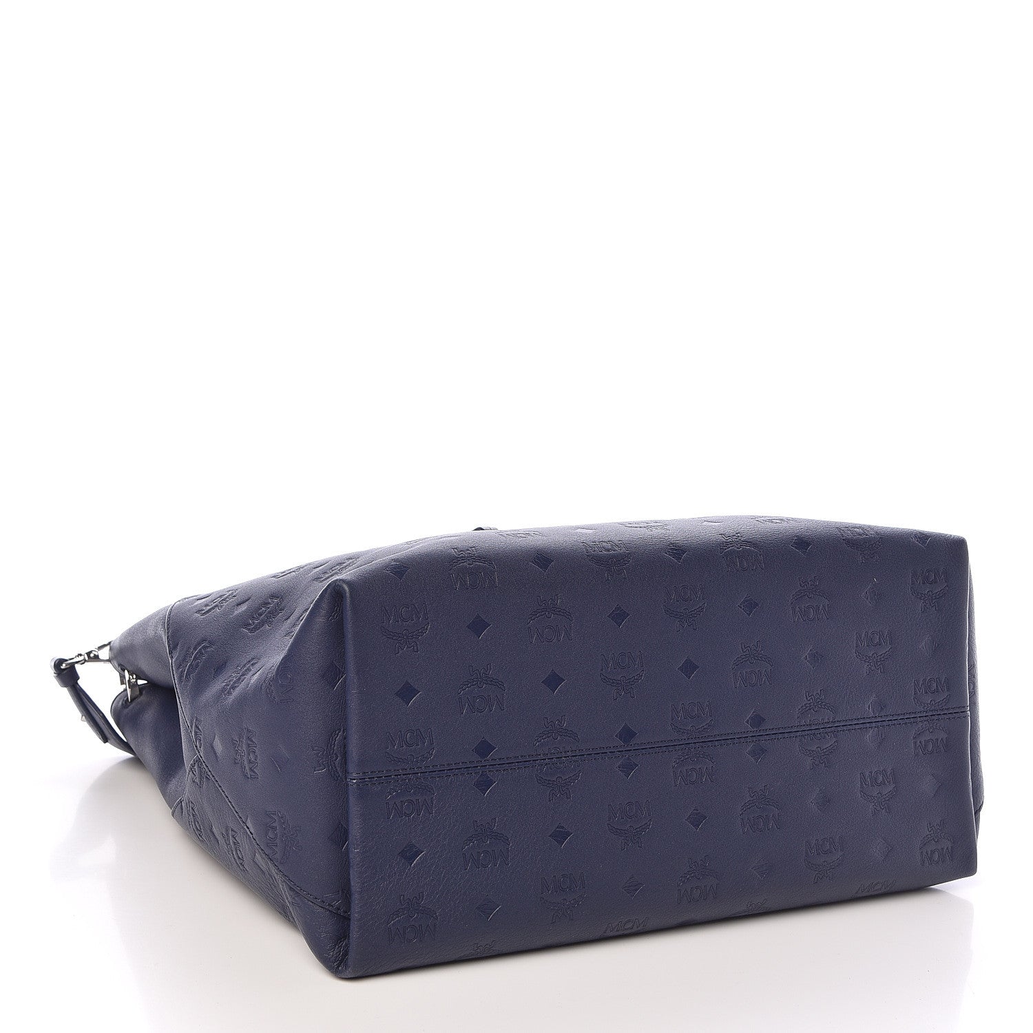 MCM Calfskin Ottomar Monogram Large Klara Hobo Navy Blue 5 of 12