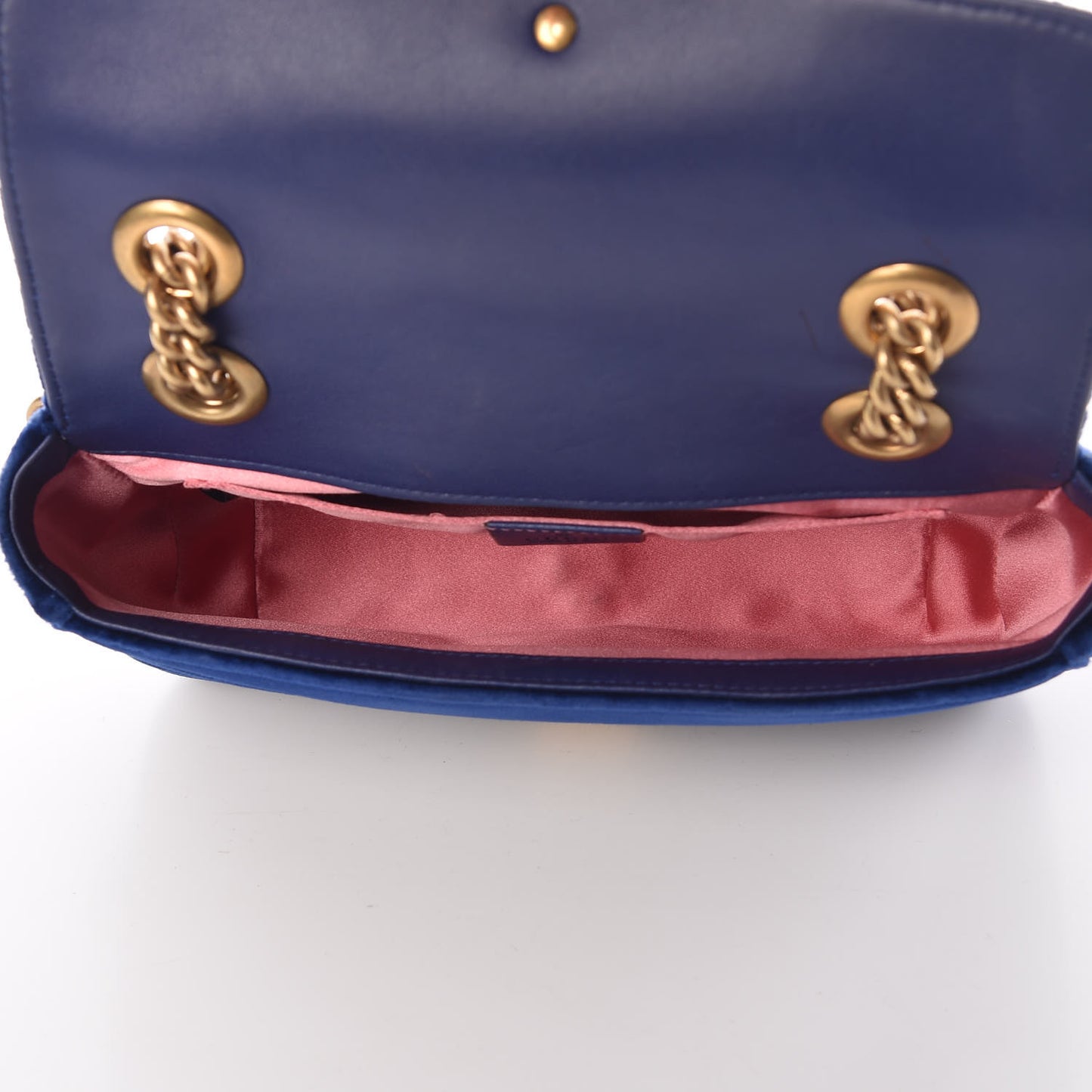 Velvet Matelasse Mini GG Marmont Shoulder Bag Cobalt Blue