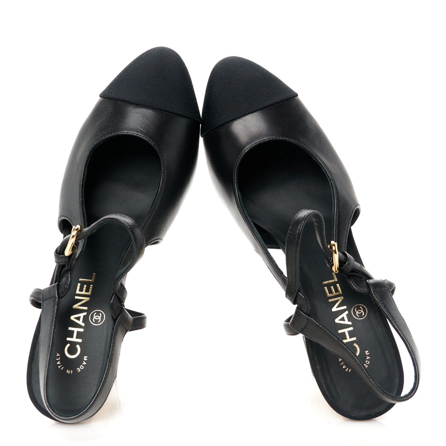 Lambskin Egyptian Hieroglyph Ankle Strap Pumps 39 Black