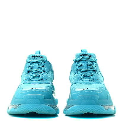 Balenciaga Fabric Mesh Clear Sole Womens Triple S Sneakers 41 Turquoise 2 of 10