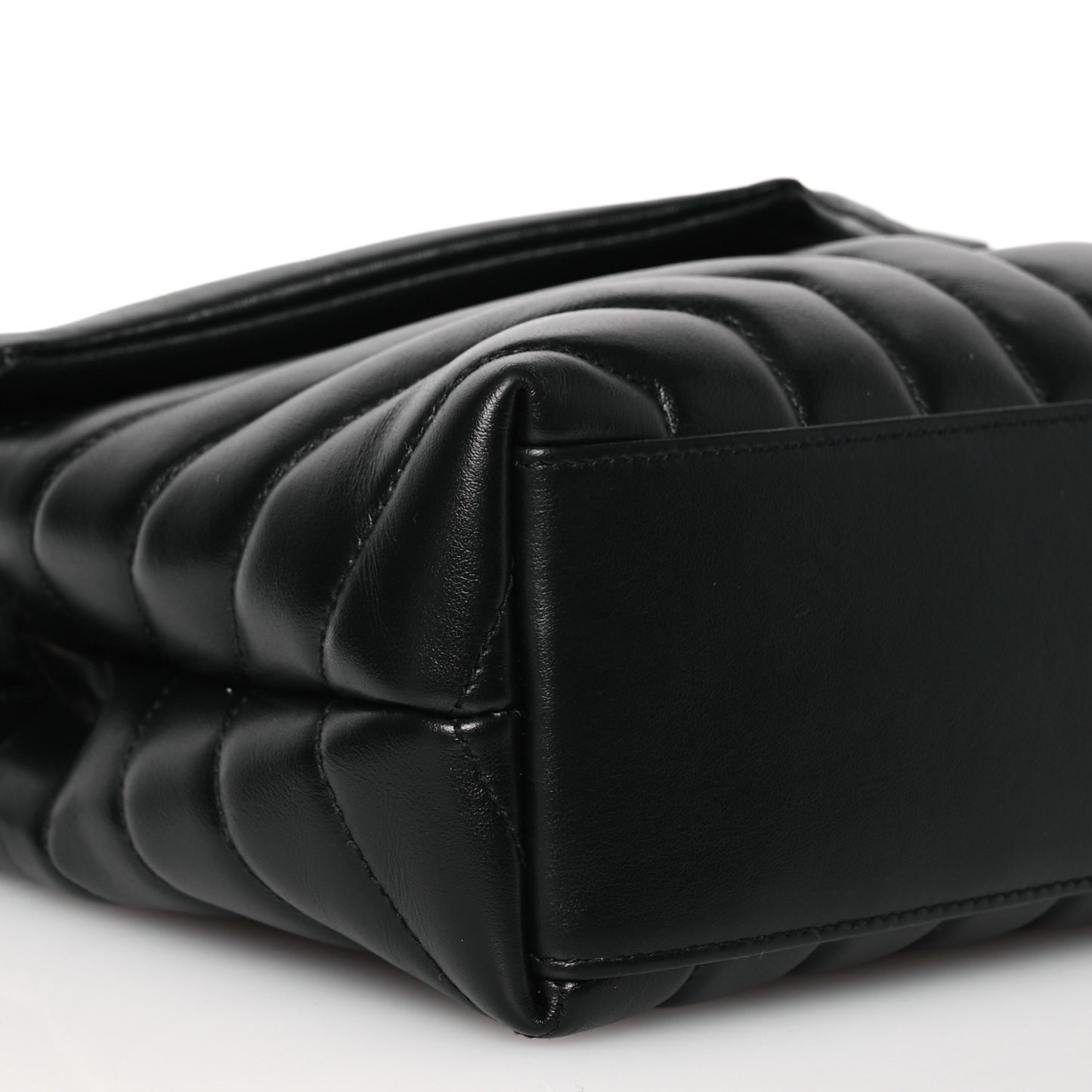 Calfskin Y Quilted Monogram Small Loulou Chain Satchel Black