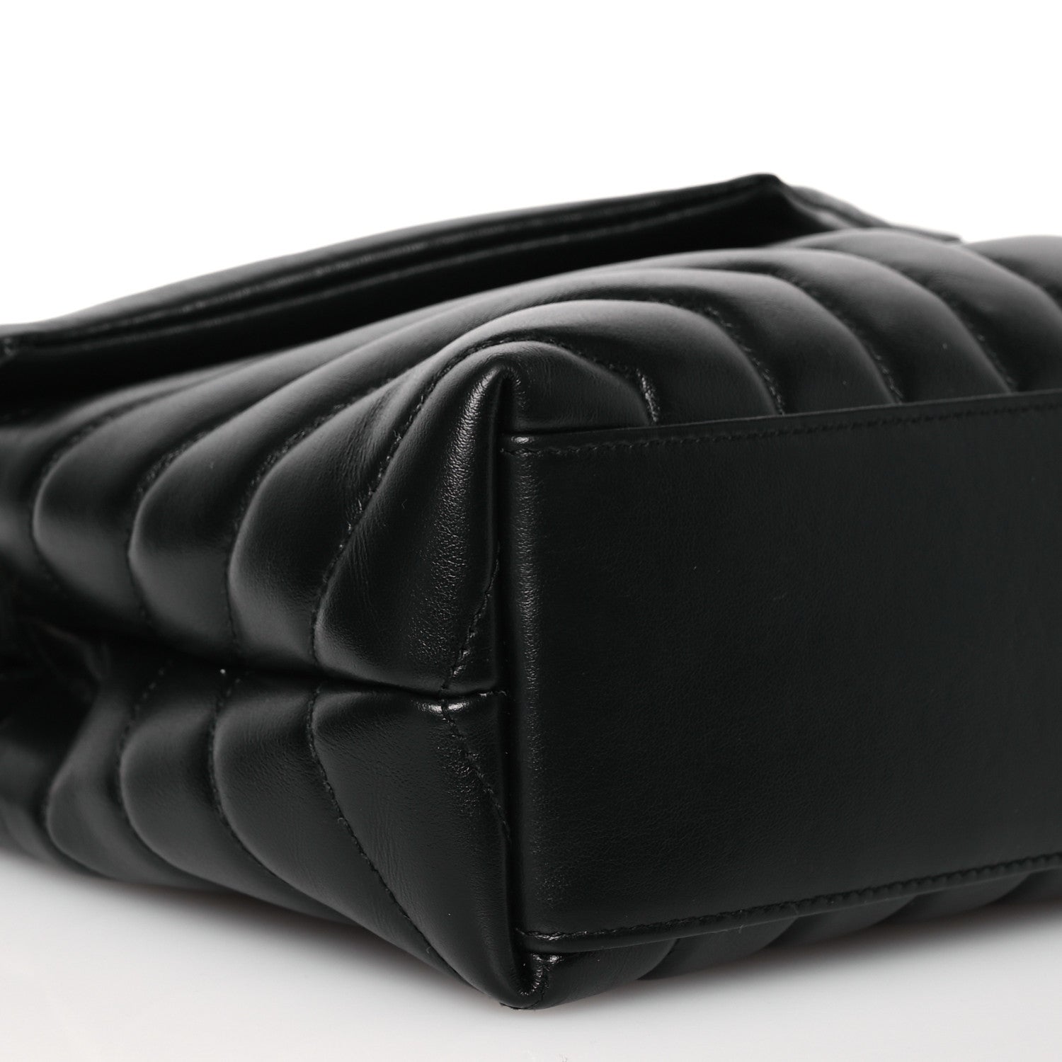 Saint Laurent Calfskin Y Quilted Monogram Small Loulou Chain Satchel Black 9 of 13