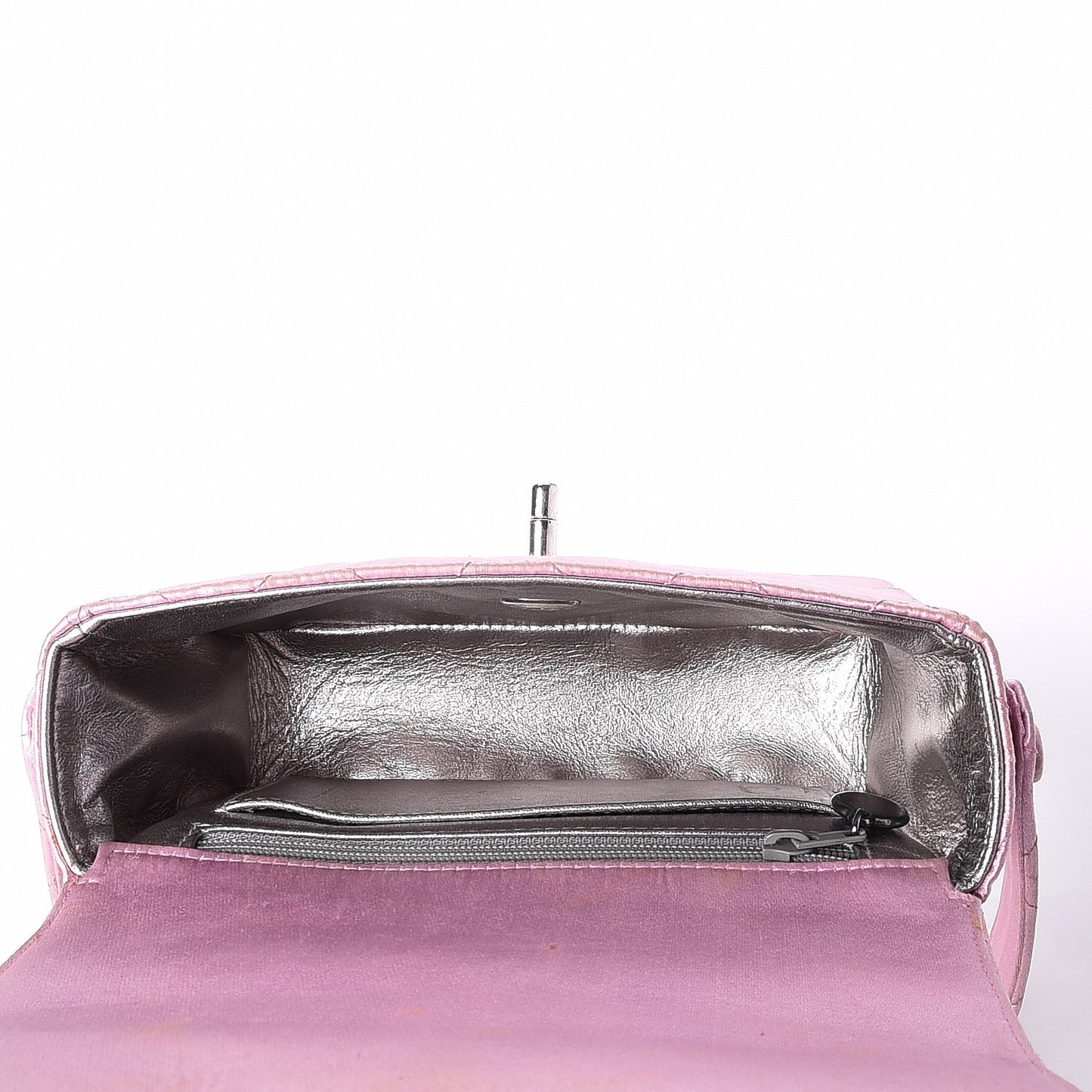 Satin Quilted Evening Bag Pink
