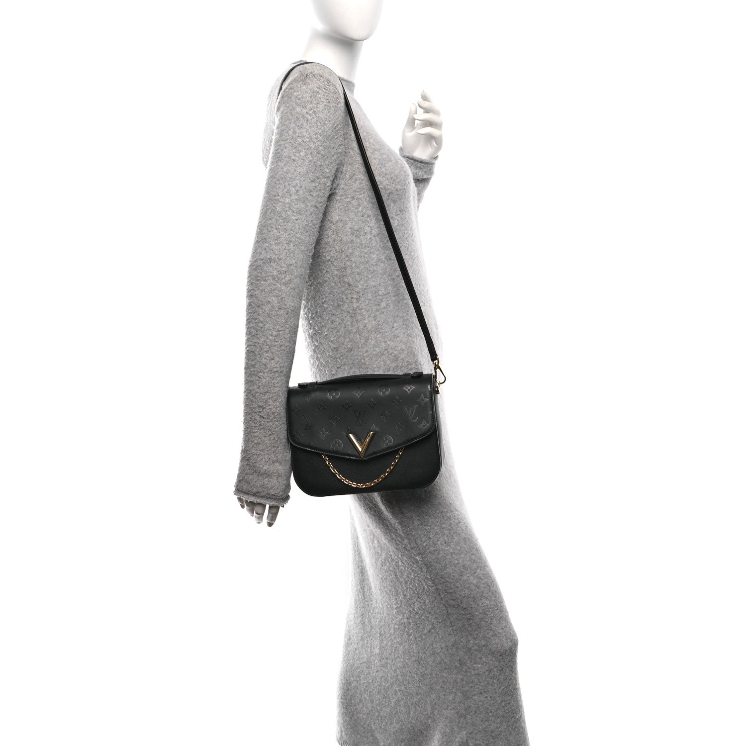 Louis Vuitton Calfskin Monogram Very Messenger Black 2 of 12