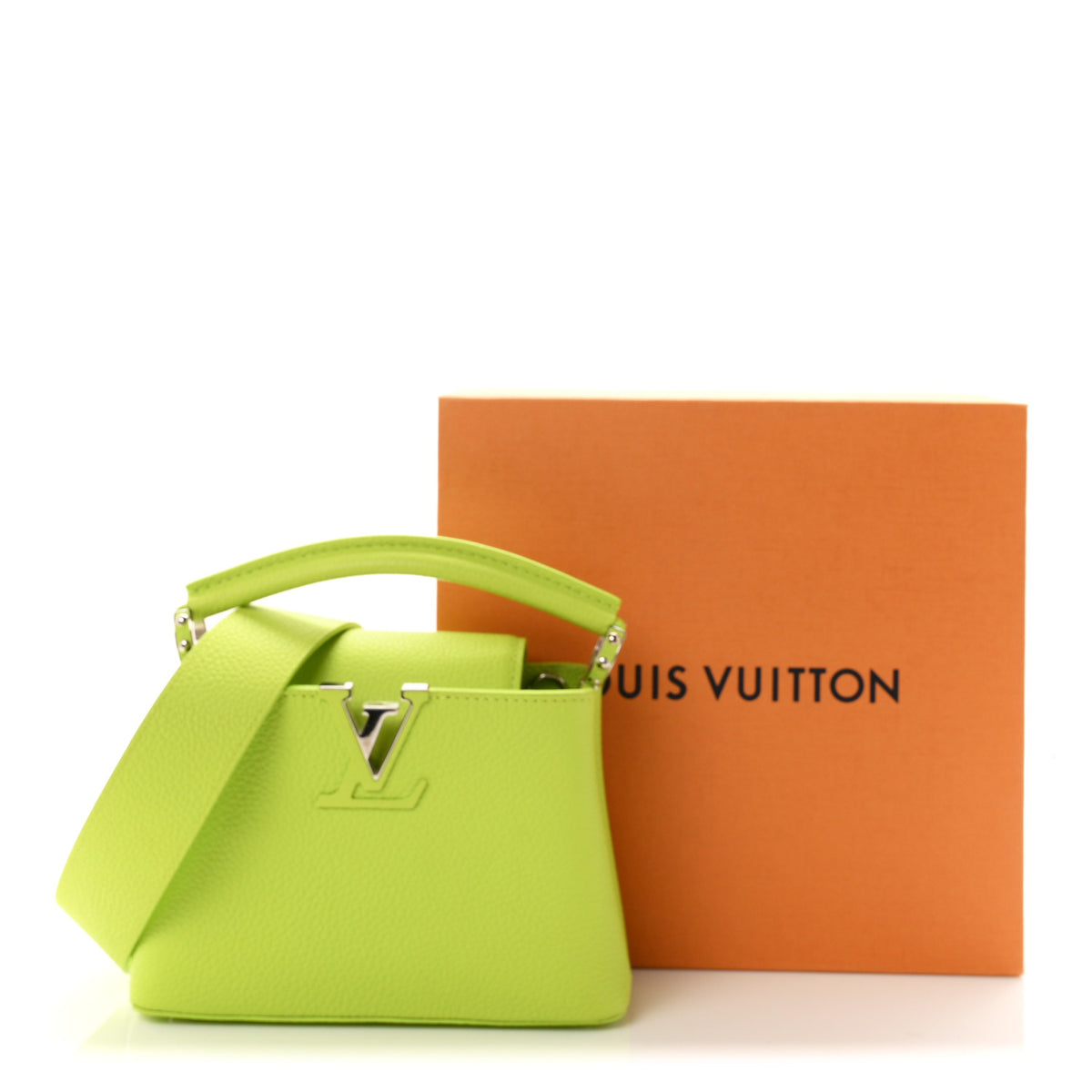 Louis Vuitton Taurillon Mini Capucines Chartreuse 10 of 10