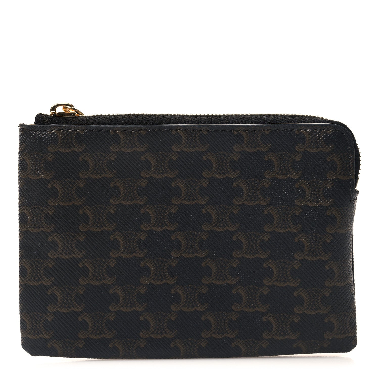 Celine Triomphe Canvas Coin and Card Pouch With Hook Black 1 of 7