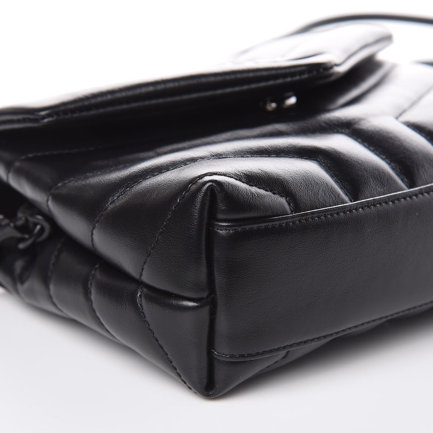 Calfskin Y Quilted Monogram Toy Loulou Crossbody Bag Black