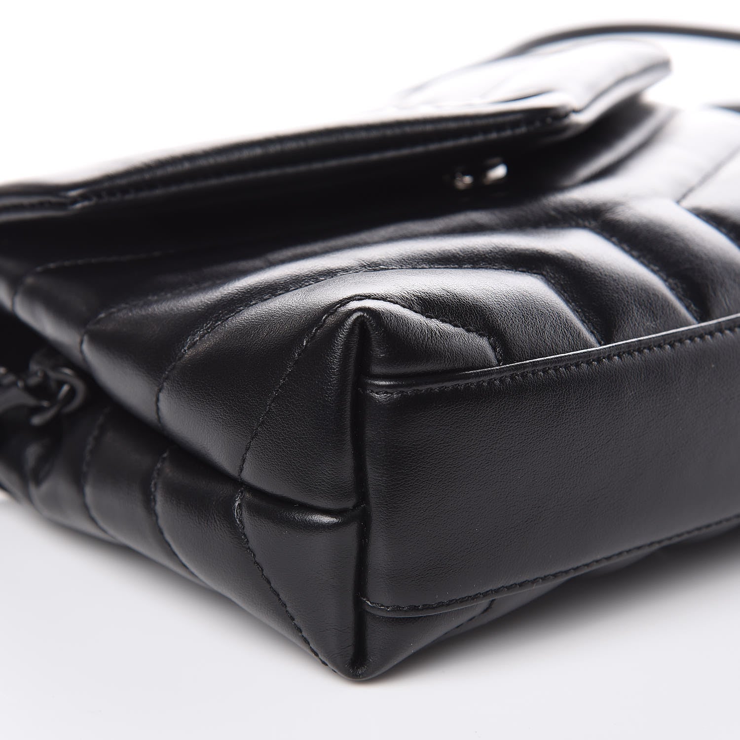 Saint Laurent Calfskin Y Quilted Monogram Toy Loulou Crossbody Bag Black 9 of 14