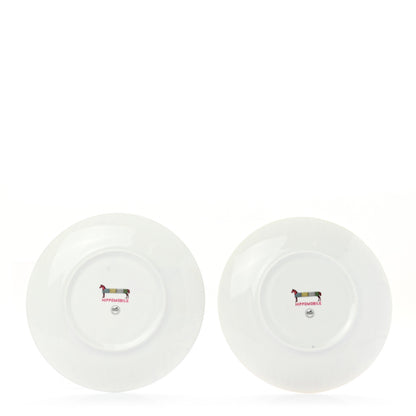 Hermes Porcelain Hippomobile Dessert Plate Set of 2 3 of 7