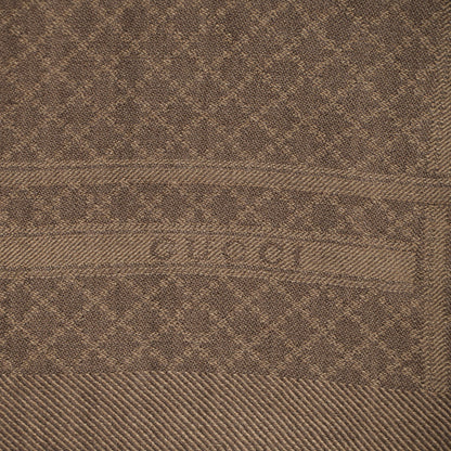 Gucci Wool Silk Fox Fur Diamante Shawl Scarf Brown 4 of 6