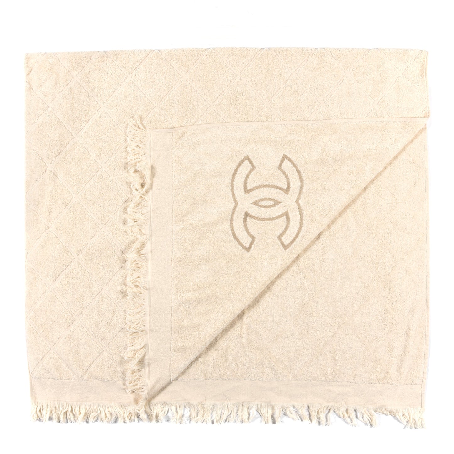 Terry Cotton CC Beach Tote Towel Set Ivory