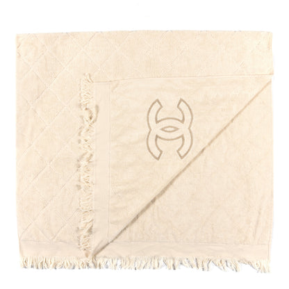 Chanel Terry Cotton CC Beach Tote Towel Set Ivory 16 of 19