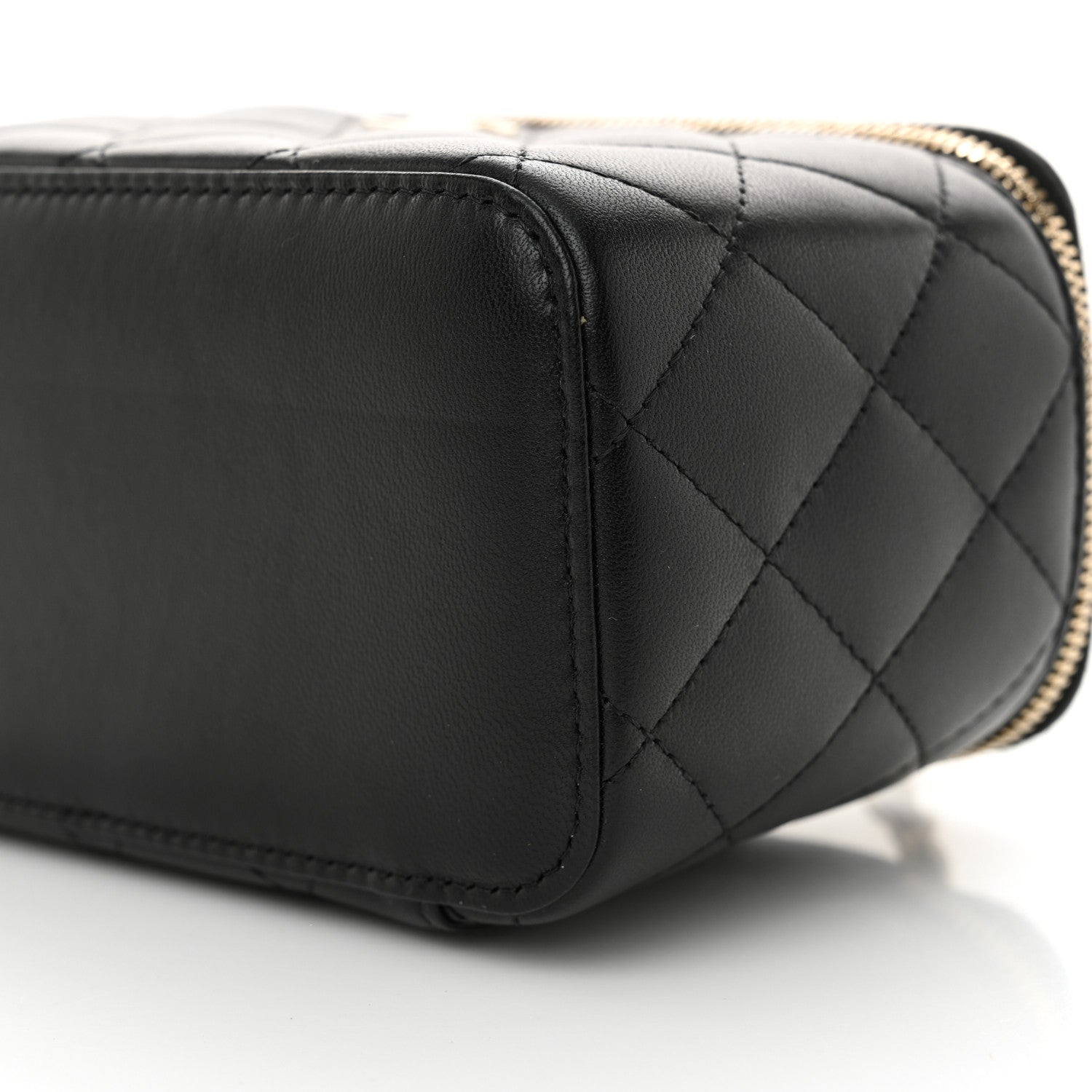 Chanel Lambskin Quilted Small Top Handle Vanity Case With Chain Black 10 of 10