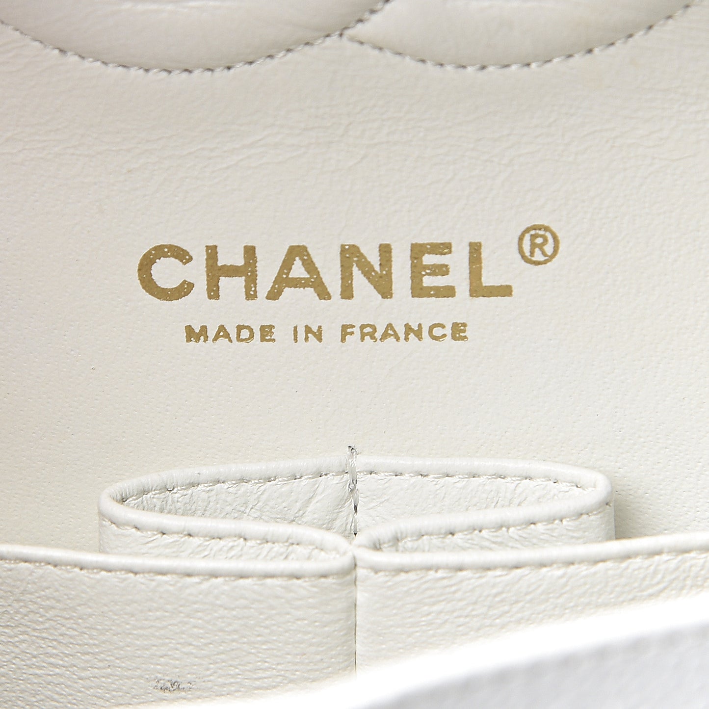 Caviar Quilted Medium Double Flap White