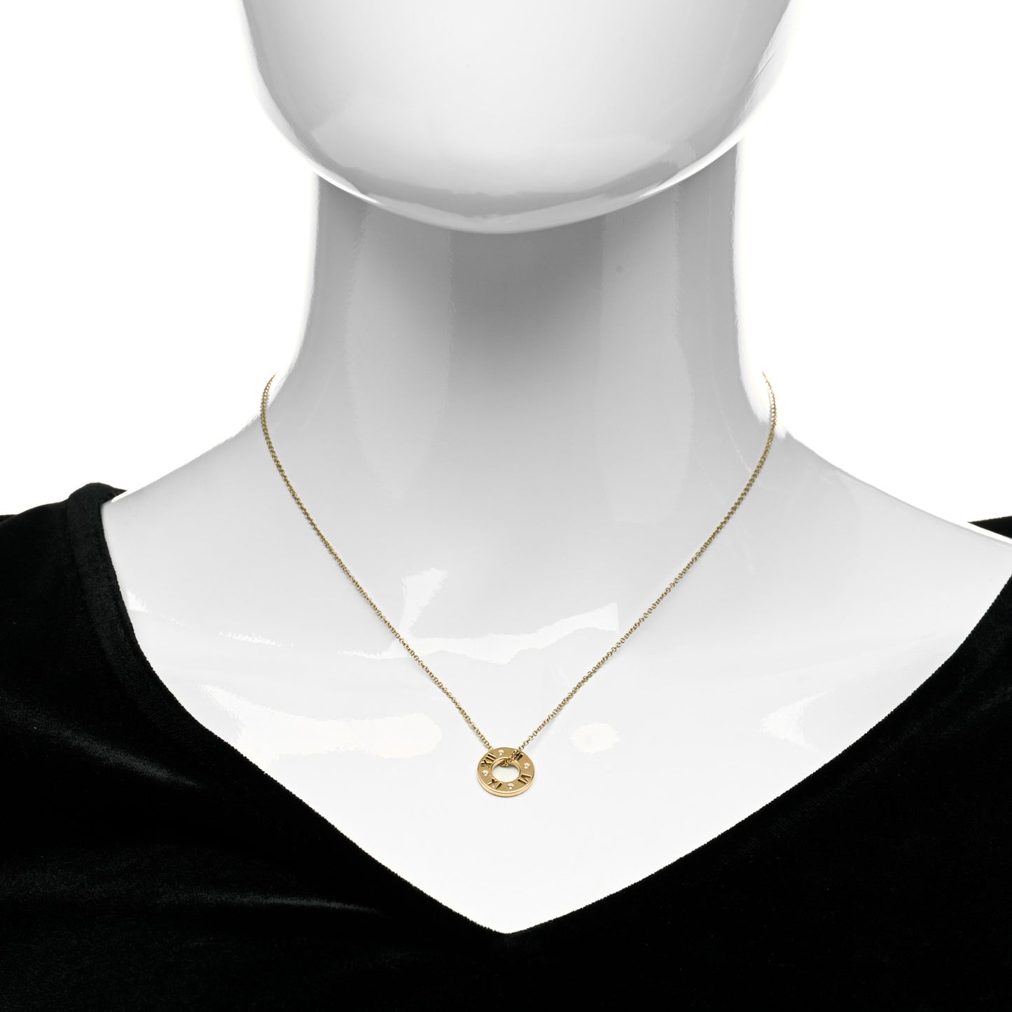 18K Yellow Gold Diamond Atlas Pierced Pendant Necklace