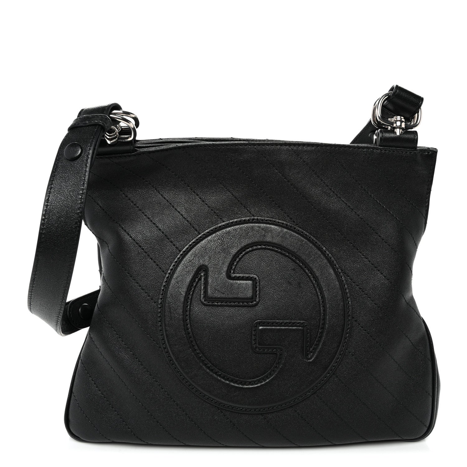 Gucci Sakai Be Green Calfskin Diagonal Stitched Small Blondie Tote  Black 1 of 11