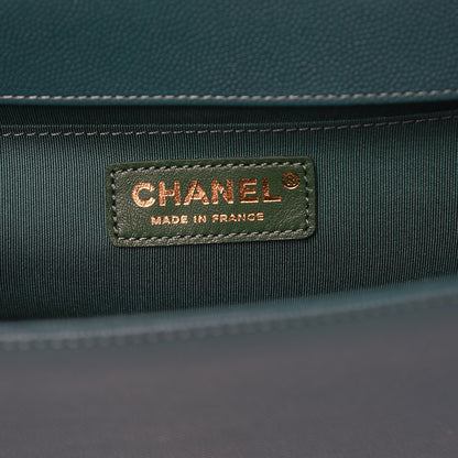 Chanel Caviar Quilted Medium Boy Flap Green 6 of 11