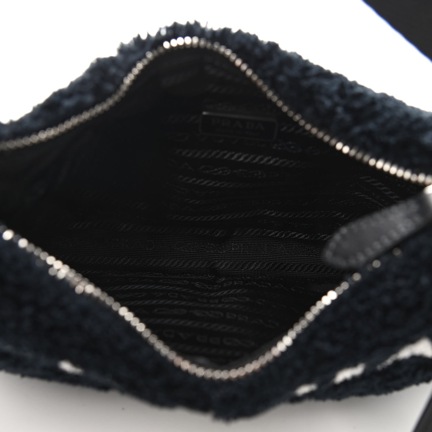 Prada Terry Cloth Mini Re-Edition 2000 Bag Black White 5 of 10