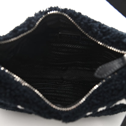 Prada Terry Cloth Mini Re-Edition 2000 Bag Black White 5 of 10