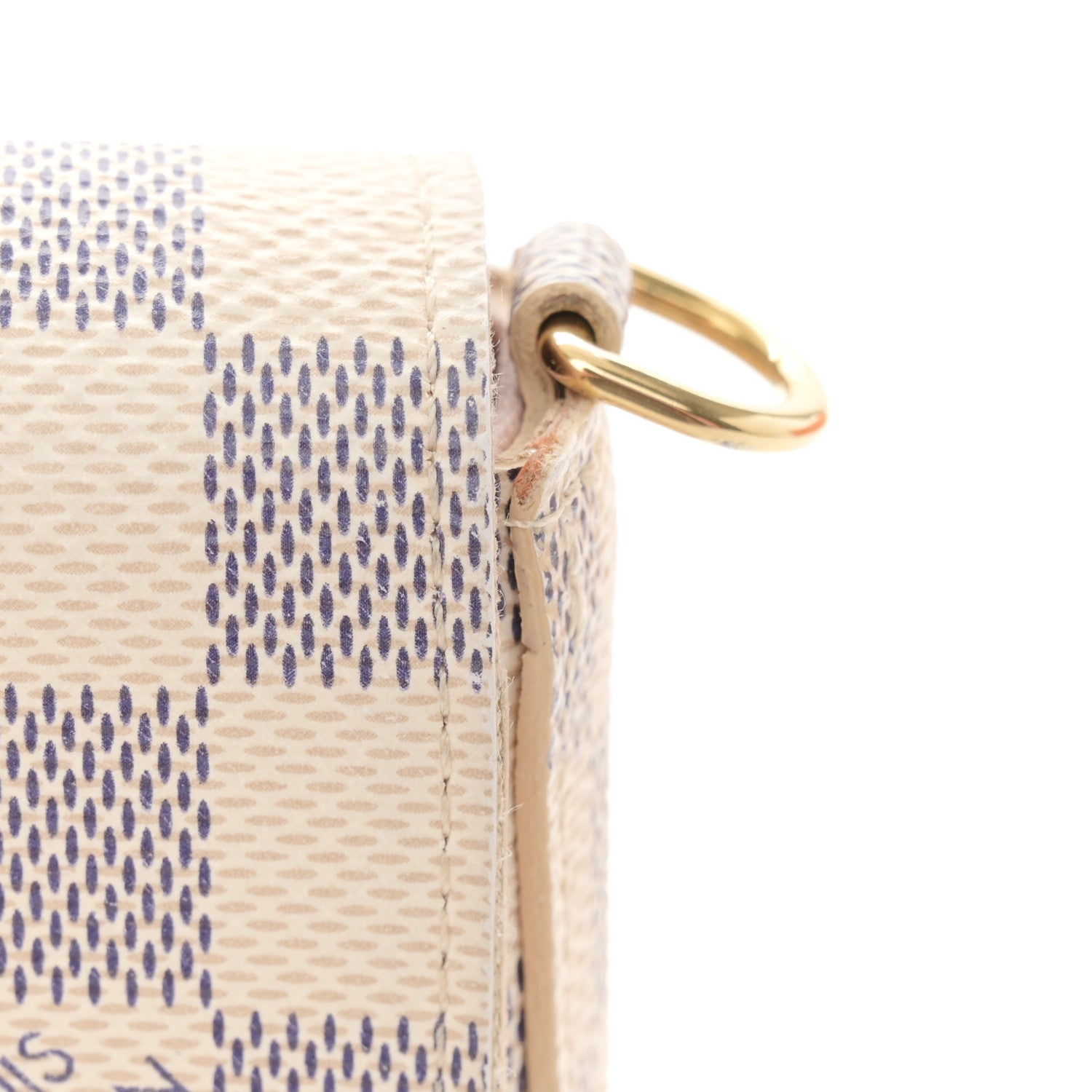 Louis Vuitton Damier Azur Pochette Felicie Chain Wallet Rose Ballerine 16 of 18