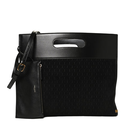 Saint Laurent Suede All-Over Monogram Convertible Tote Black 1 of 11
