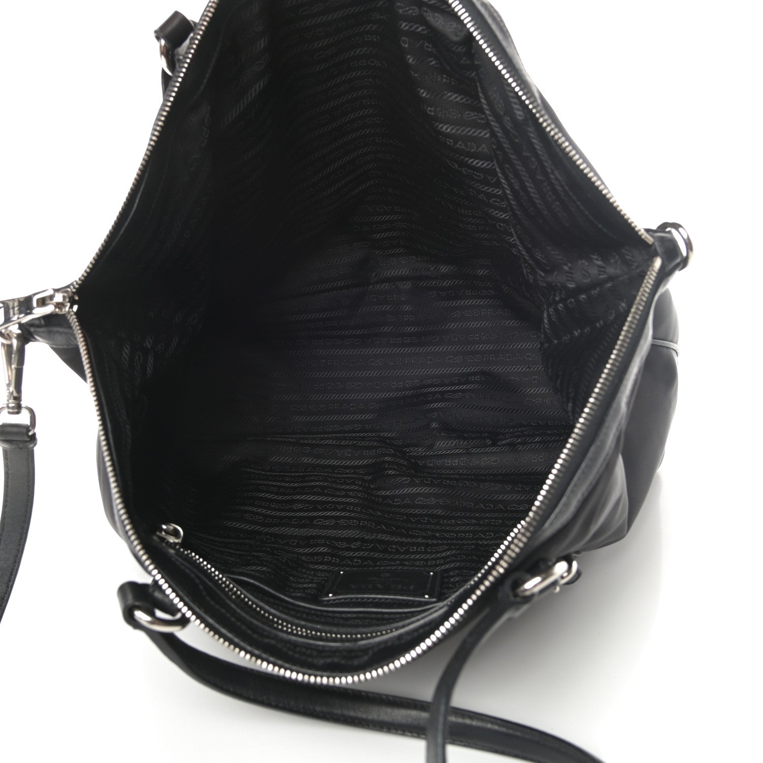Prada Tessuto Nylon Soft Calf Tote Black 5 of 13