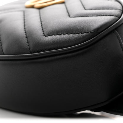 Gucci Calfskin Matelasse GG Marmont Belt Bag 75 30 Black 10 of 10