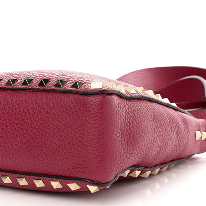 Valentino Garavani Pebbled Calfskin Mini Rockstud Flip-Lock Messenger Bag Raspberry 7 of 8
