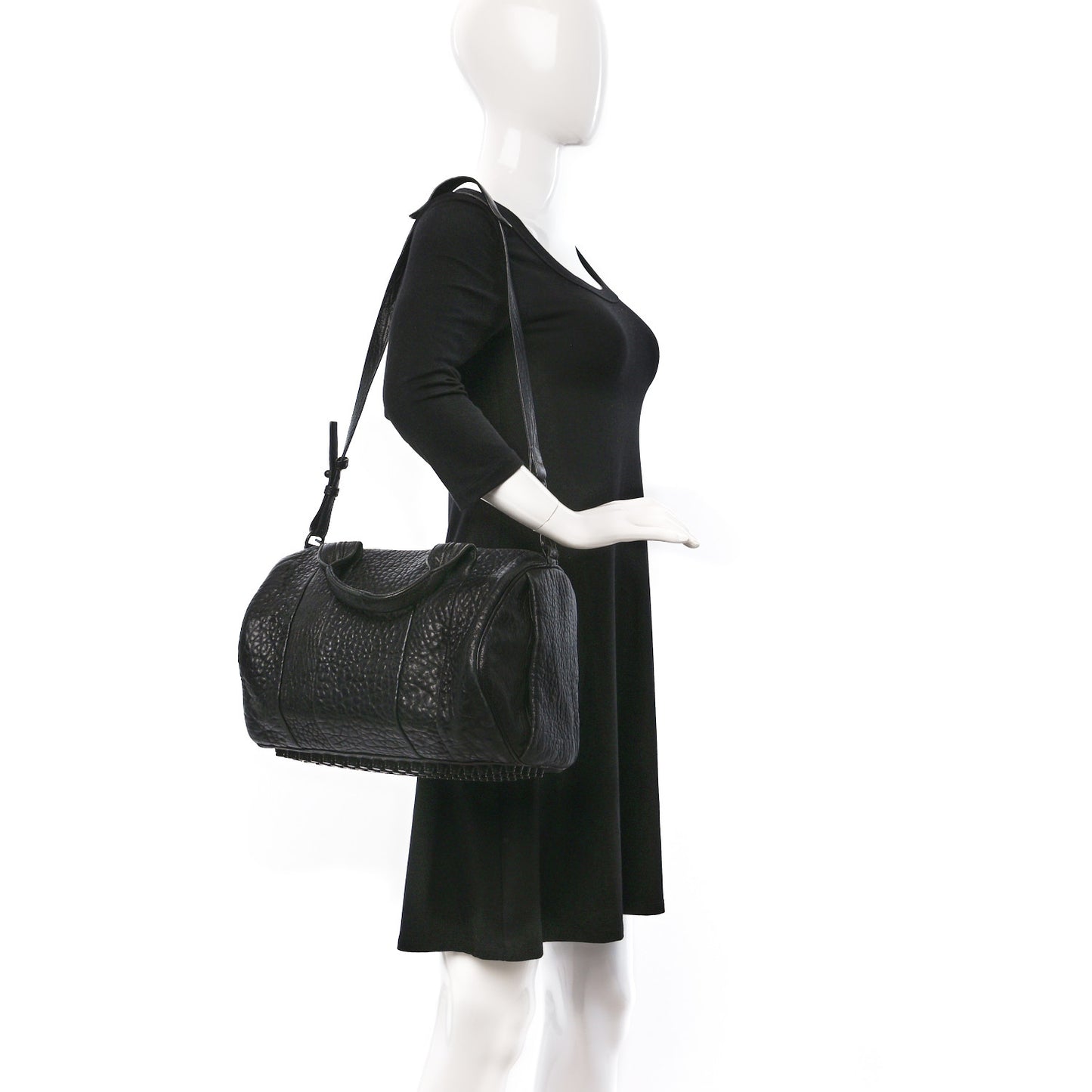 Pebbled Lambskin Rockie Black Matte Black Hardware