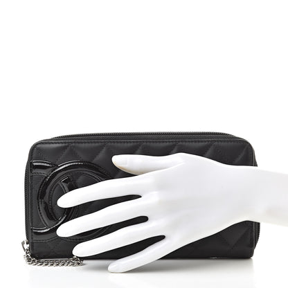 Chanel Calfskin Quilted Cambon Large Gusset Zip Around Wallet Black 2 of 8