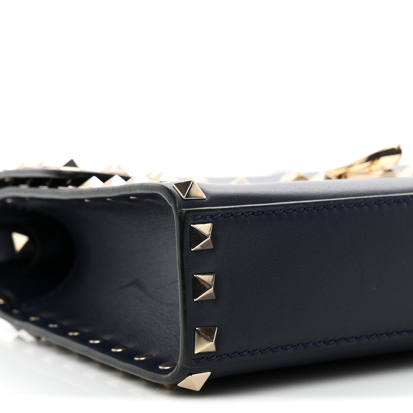 Vitello Medium Rockstud Flip Lock Crossbody Bag Marine