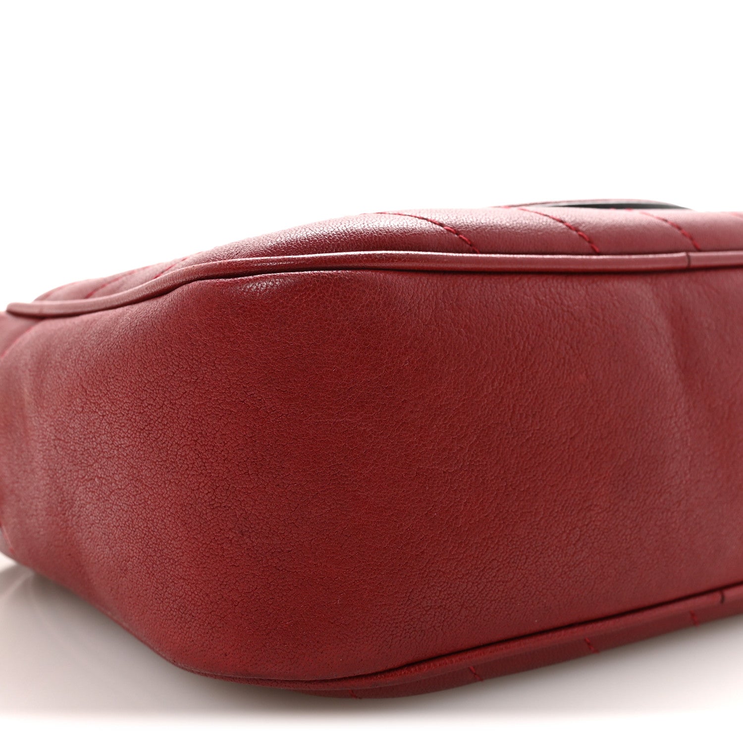 Gucci Sakai Be Green Calfskin Diagonal Stitched Small Blondie Shoulder Bag Rosso 9 of 10