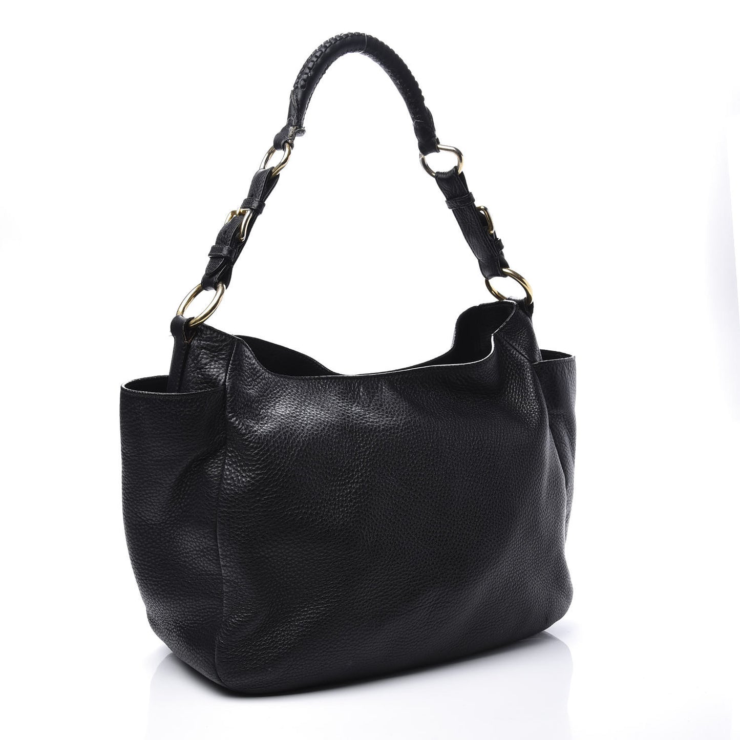 Vitello Daino Side Pocket Hobo Black