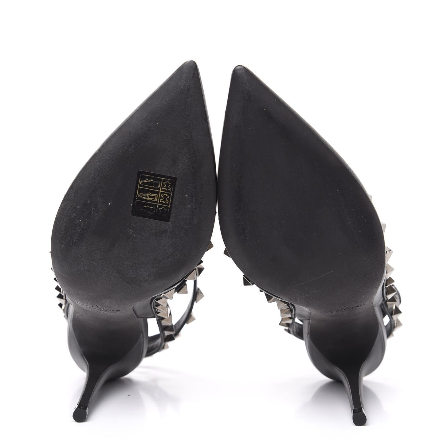 Nappa Rockstud Ankle Strap Pumps 36.5 Black