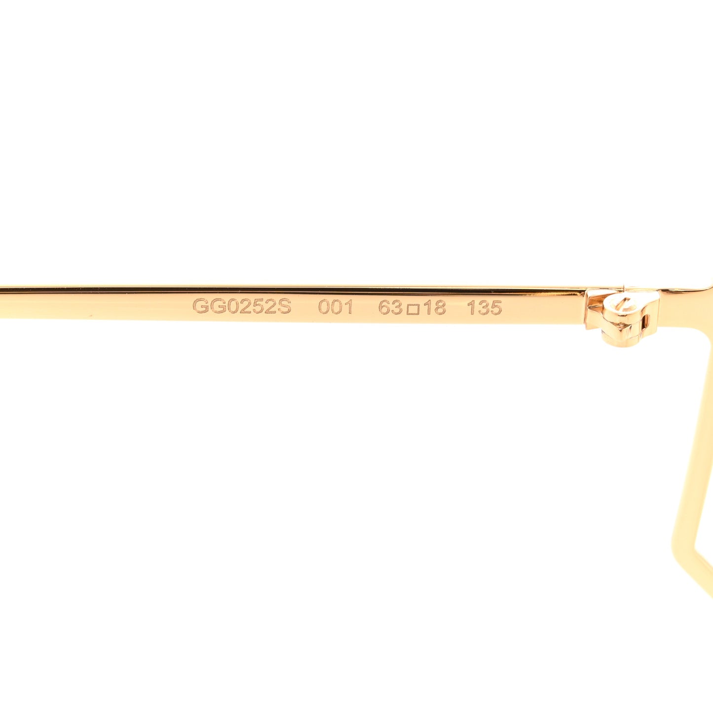 Metal Oversized Round Sunglasses GG0252S Gold