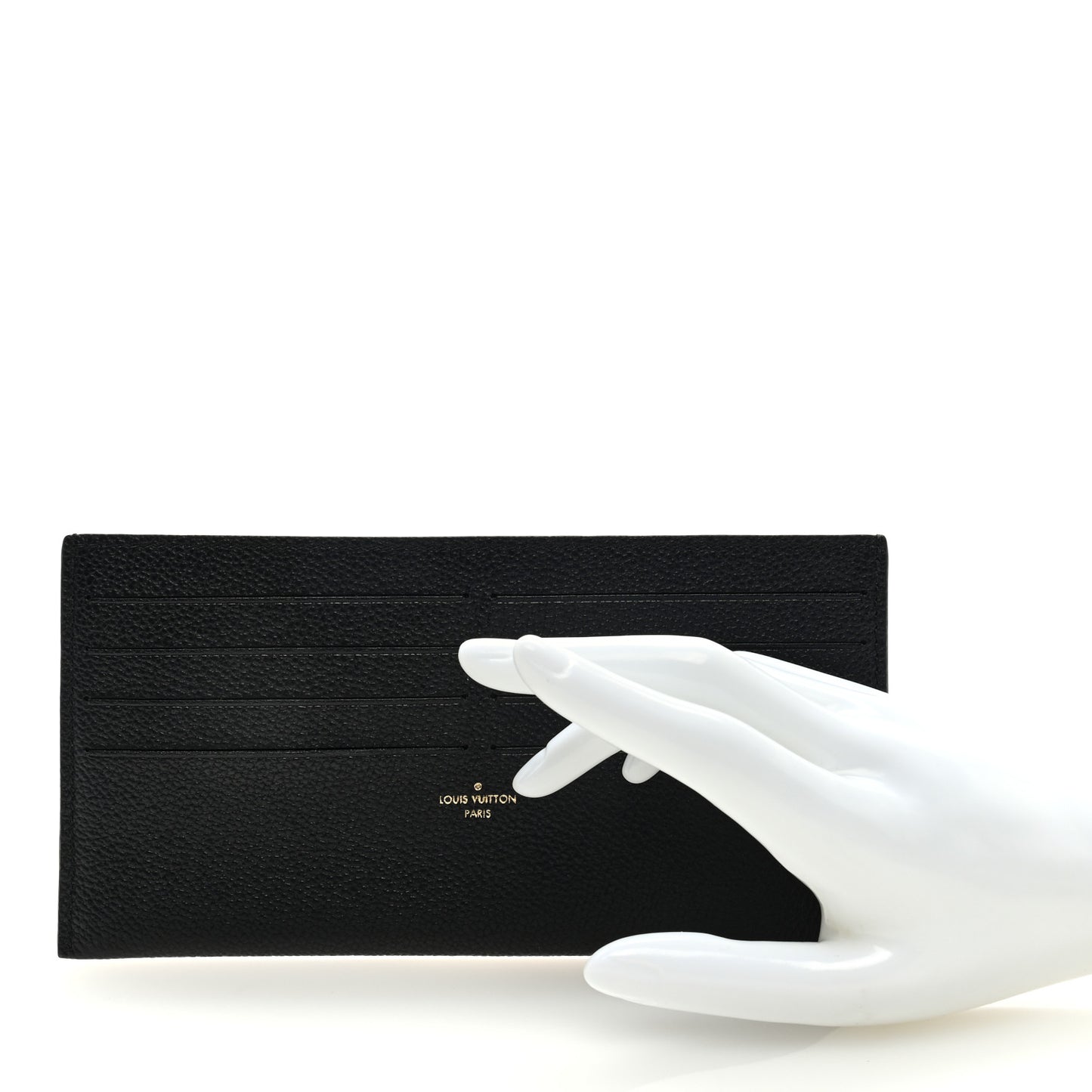 Calfskin Felicie Chain Wallet Card Holder Insert Black