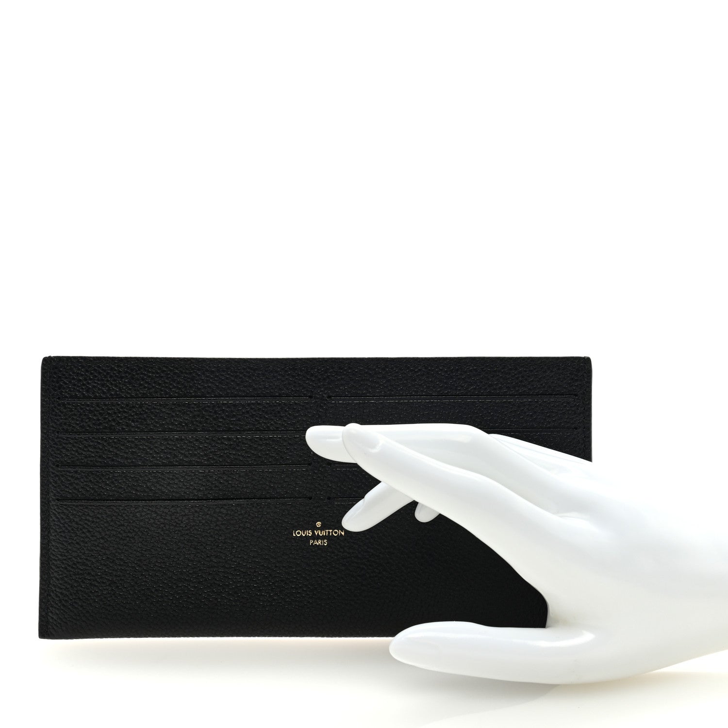 Louis Vuitton Calfskin Felicie Chain Wallet Card Holder Insert Black 2 of 6