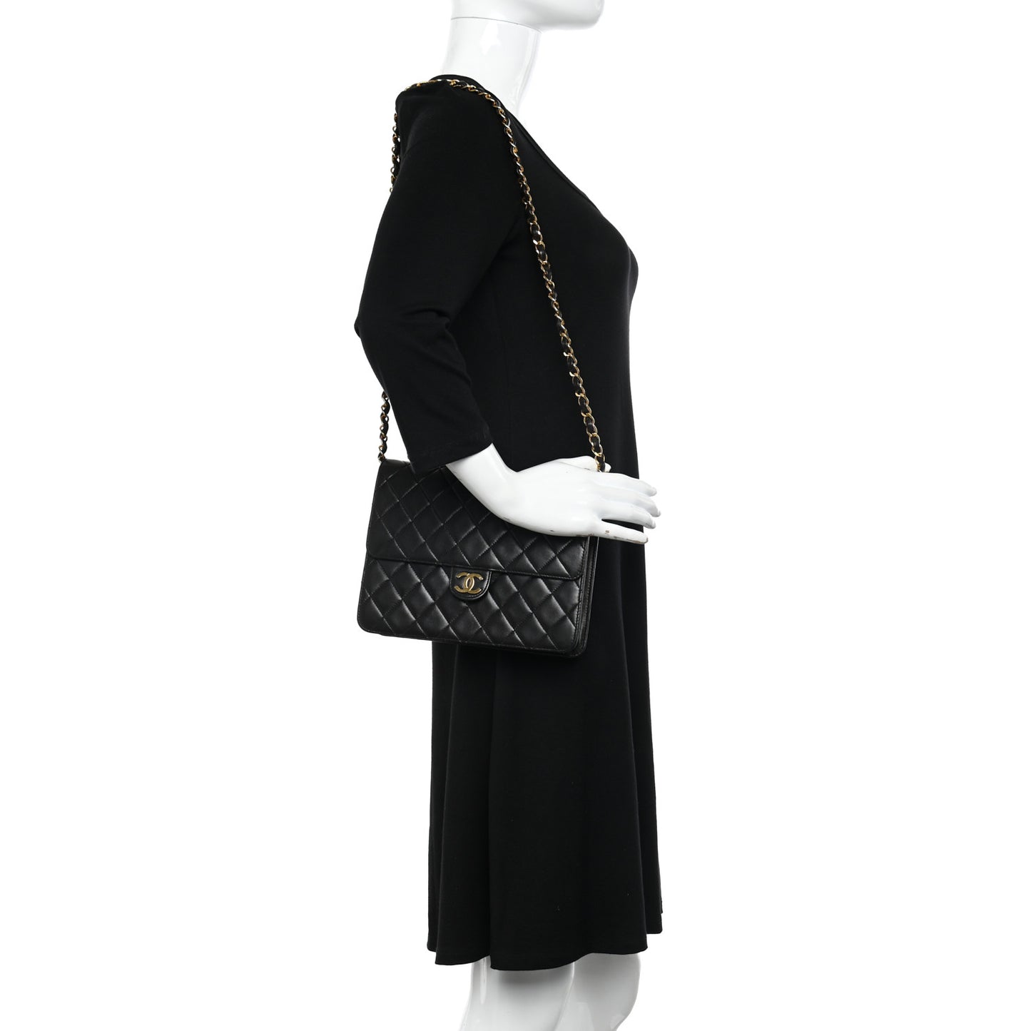 Lambskin Quilted Small Single Flap Bag Black