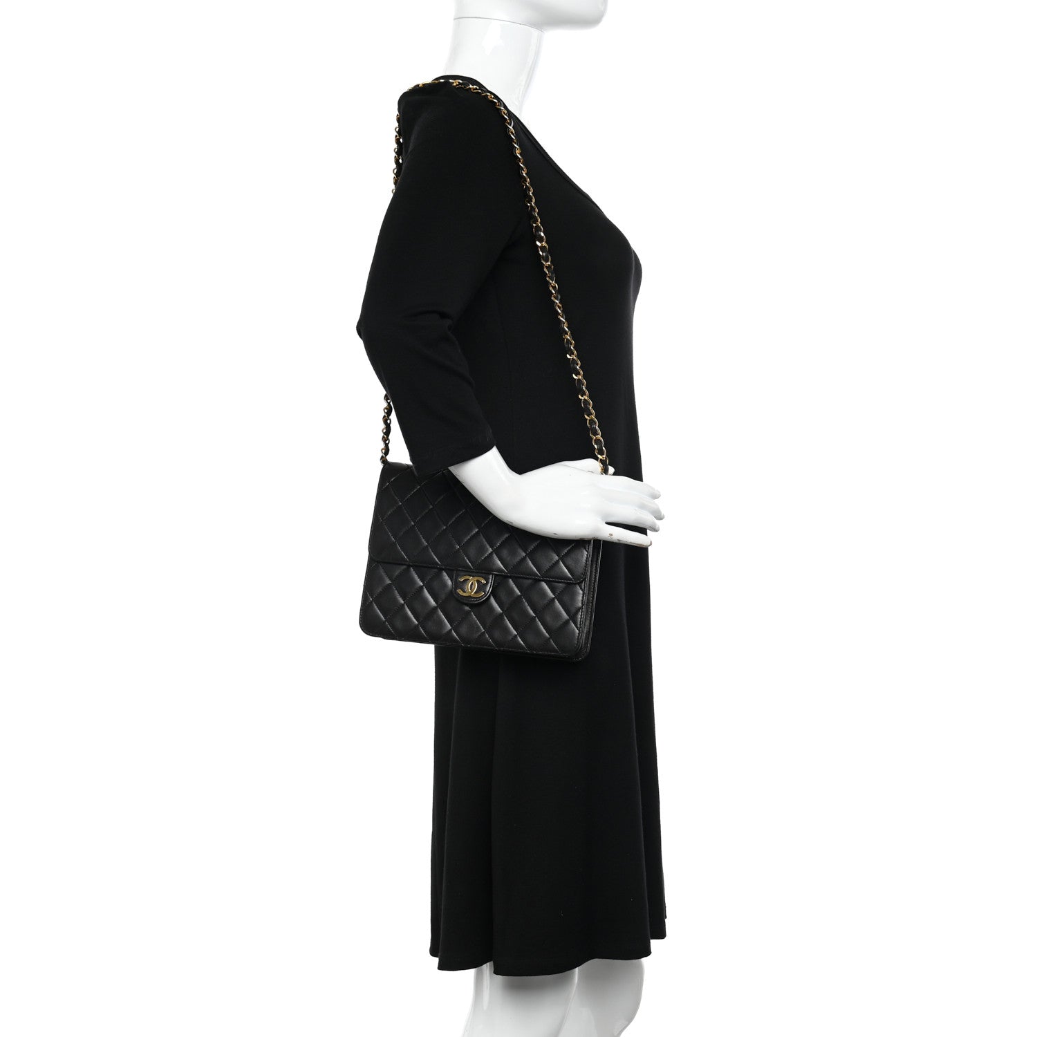 Chanel Lambskin Quilted Small Single Flap Bag Black 2 of 12